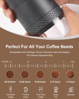 Molinillo de café eléctrico portátil, molino de granos pequeño recargable, molinillo de viaje inalámbrico para Espresso, fermentación en frío, vierta - details 4