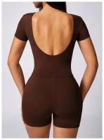 Material de nylon de los pantalones cortos flacos de la parte posterior sólida de la yoga Tre de la comodidad rápida - details 5