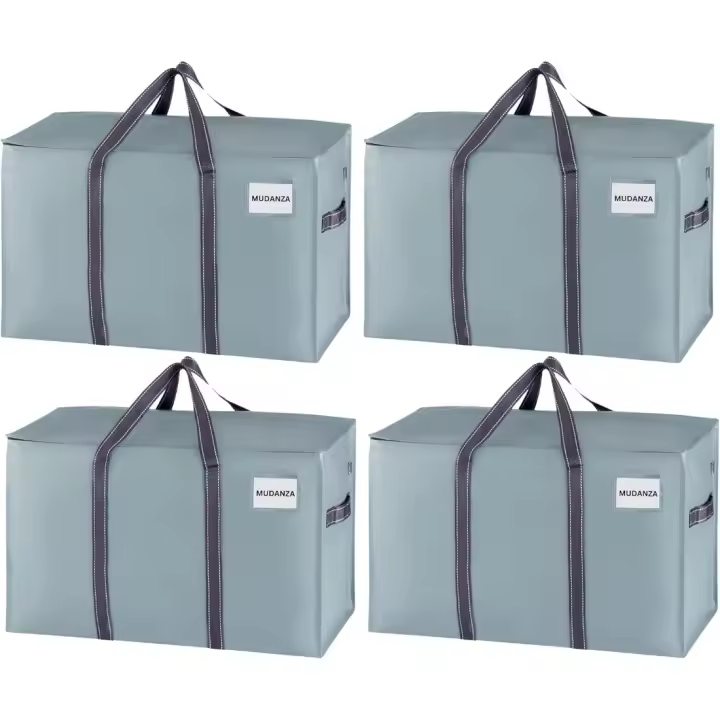 Paquete de 4 Bolsas de Almacenamiento Grande con Cremallera Alternativa a las Cajas para mudanzas - 1