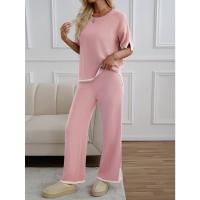 Ropa de mujer de moda 2025 primavera y verano temperamento casual de manga corta conjunto de pantalones de punto - details 12