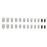 Uñas artificiales de mariposa para mujer, manicura Popular de 24 piezas, larga presión, decoración artesanal - details 0