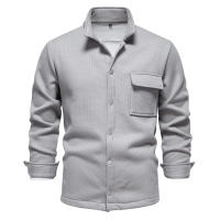 Suéter de manga larga con solapa para hombre, cárdigan con bolsillo, decoración, Color sólido, novedad de otoño e invierno, 2024 - details 16