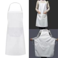Delantal blanco fácil de usar cocina de moda y comedor unisex con bolsillos - details 7