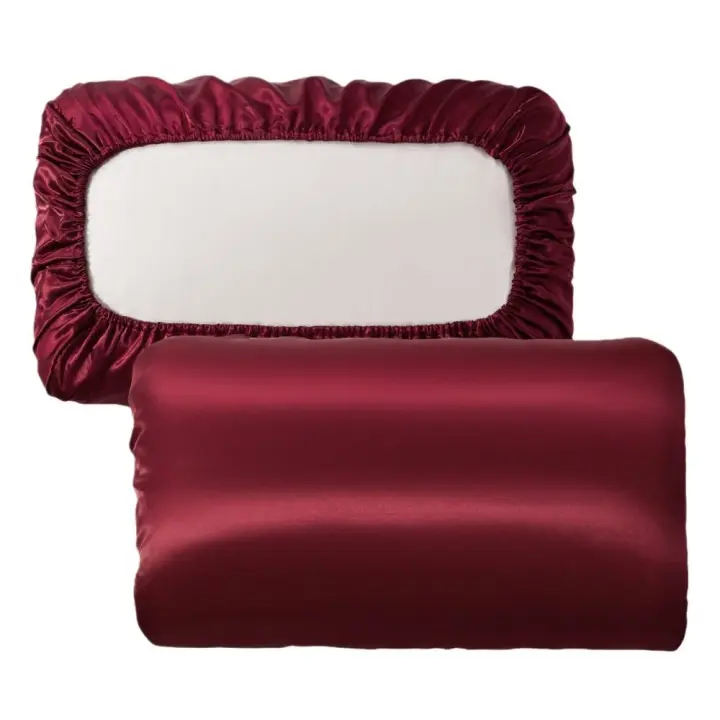 Funda de almohada elástica Universal de seda de colores sólidos, funda de almohada de satén de seda para dormir, funda de almohada suave para el hogar, 2 uds. - 1