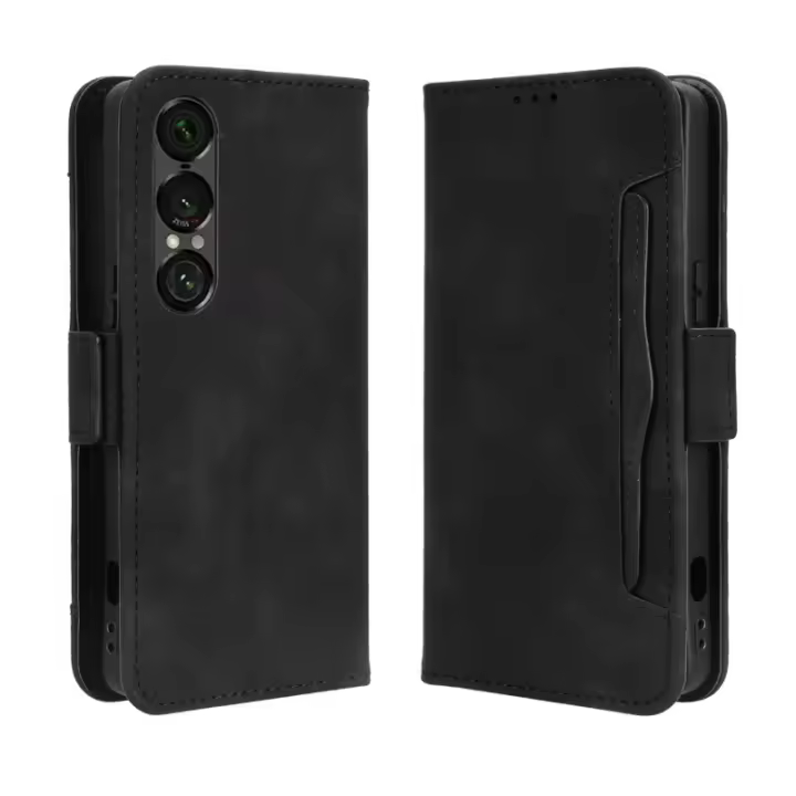 Teléfono Flip para Sony Xperia 1 Vii, Cartera con Múltiples Ranuras para Tarjetas, Funda Magnética de Cuero PU - 1