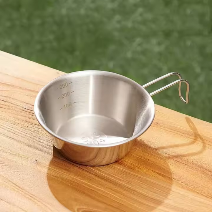 Cuenco plegable de acero inoxidable para exteriores, cocina para acampar, villa, senderismo, VIE, picnic, utensilios - 1
