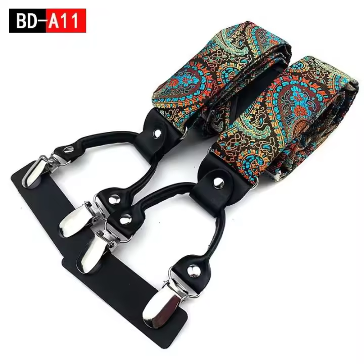 Accesorios de Moda para Hombres Correa de Pantalón en Forma de Y Ancho de 3.5cm 6 Clips - 1