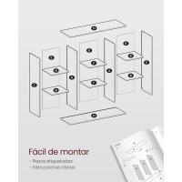 Estantería Almacenaje, de 6 Compartimientos, para Sala de Estar, Estudio, Oficina, 30 x 65,5 x 97,5 cm, Blanco LBC203D - details 15