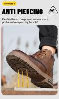 Botas de trabajo negras impermeables y antideslizantes para hombre y mujer, calzado de seguridad antiperforación, calzado deportivo con punta de acero - details 5