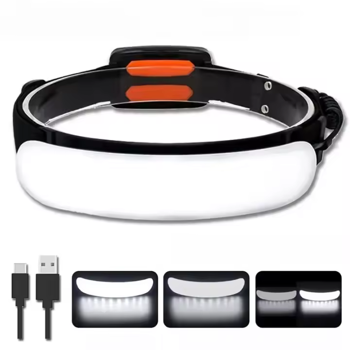 Linterna Frontal COB 31LED Con Ángulo Amplio Y Batería Integrada De 7500mAh Recargable Por USB Luz Fuerte Torcha Frontal - 1
