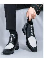 2023 nuevos zapatos de cuero antideslizantes con cordones altos de negocios a la moda para hombres - details 11