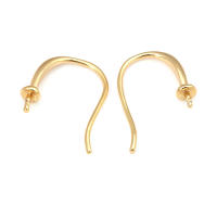 Latón color oro de 18 quilates, compatible con cuentas de medio agujero con ganchos de medio pasador para pendientes, joyería de alta calidad, accesorios para manualidades. - details 1