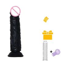 Consoladores negros suaves con ventosa para adultos, pene, Juguetes sexuales realistas, Consolador Anal, pene, Consolador - details 5