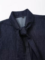 Conjunto de Pantalones Vaqueros para Mujer OUWU Moda de Traje Informal de Dos Piezas con Camisa de Lazo Vaquero - details 4