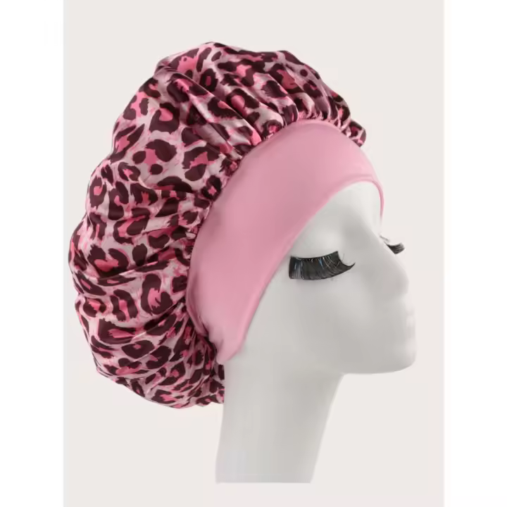 Gorro de Satén Sólido Gorro de Dormir Estampado de Leopardo Belleza Herramientas y Accesorios - 1
