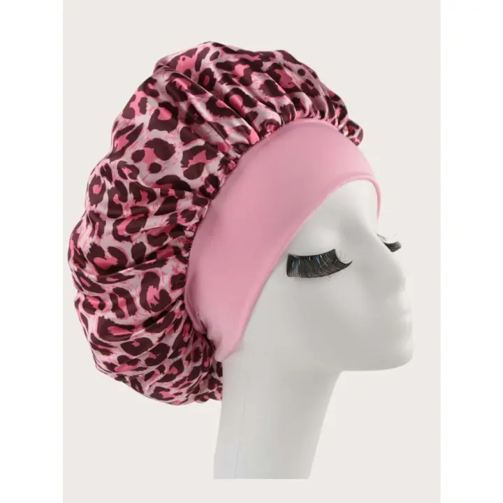 Gorro de Satén Sólido Gorro de Dormir Estampado de Leopardo Belleza Herramientas y Accesorios - 1