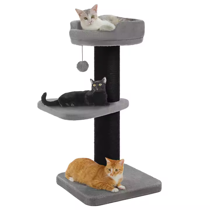 PAWZ Road Poste rascador para gatos grandes, torre de árbol para gatos moderna con poste rascador grueso, perchero superior, cama para gatitos, rascadora para gatos, muebles para gatos, juguetes para gatos - 1