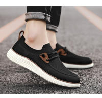 Zapatos de tela transpirable de malla tejida con mosca para hombre, estilo pedal viejo de Beijing, zapatos de lona. - details 12