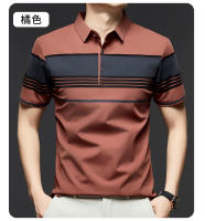 Polo de Seda de Hielo para Hombre Camiseta de Manga Corta de Verano Estilo de Padre Mediano - details 0