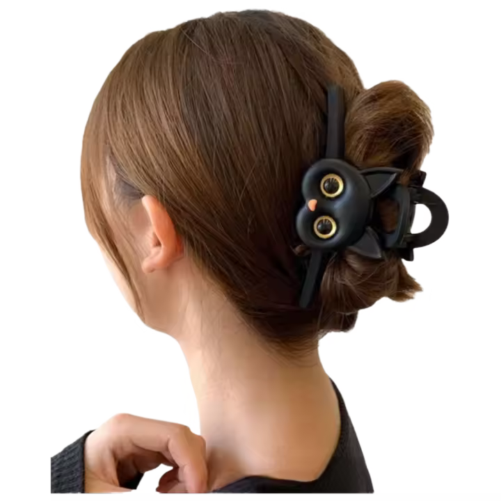 Pinza de Pelo Grande Elegante Diseño de Gato Bonito Ideal para Mujeres y Niñas - 1