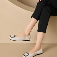 Zapatos de Cuero de Vaca Delgados Pisa Casual de Medio Pliegue Brilla con Diamantes de Imitación - details 8