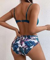 Conjunto de bikini push-pull para mujer, bikini sexy de encaje con lazo, traje de baño de dos piezas para mujer, traje de playa L 2024 - details 49