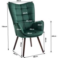 Sillones de salón Butaca nórdica Sillas Escandinavo Relax Acolchado con reposabrazos y patas de madera, tela, para dormitorio comedor, gris - details 29