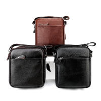 Bolso bandolera para hombre, piel auténtica de becerro, suave,bandolera cruzada de hombro, informal - details 14
