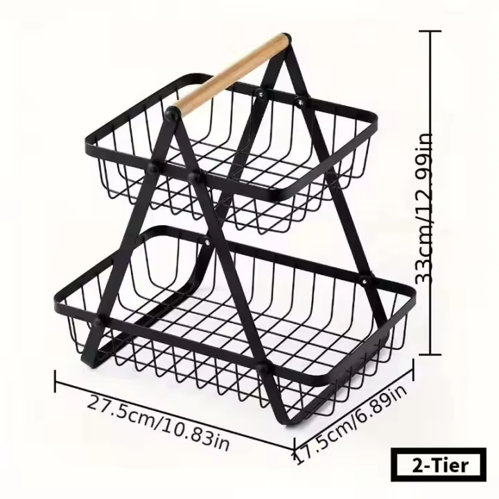 Organizador del segundo piso, cesta de frutas y verduras, soporte desmontable para cosméticos de baño, estante de iluminación de cocina - 1