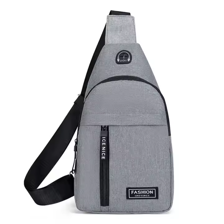 Bolso de pecho para hombre, bandolera de un solo hombro, informal, a la moda, Color sólido - 1