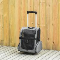 PawHut-carrito de transporte para mascotas, mochila de viaje 2 en 1 con 2 ruedas para perros y gatos, mango retráctil, 42x25x55 cm, color gris - details 1