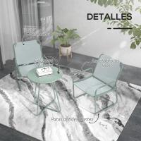 Conjunto de Jardín Exterior Mesa Redonda y 2 Sillas de Terraza con Marco de Acero y Cojines Ajustables para los Pies - details 6