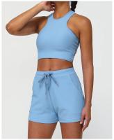Pantalones Cortos de Yoga de Nylon para Mujer Ajuste Suelto, Manga de Cinturón, Secado Rápido, Transpirable con Bolsillos Ideal para Yoga y Deportes - details 3