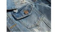 Chaqueta de Denim para Hombres Primavera-Otoño Moda Callejera de Algodón Estilo Biker Retro - details 6