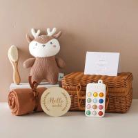 Tarjeta de Marca Prensatelas Recién Nacido Sandro de Crochet Elefante Dispositivo de Mordisco de Casco de Silicona Toalla de Algodón Cepillo Regalo de Punto - details 11