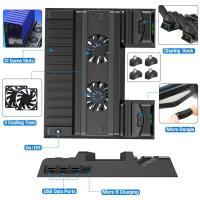Soporte Vertical para PS4/PS4 Slim/PS4 Pro consola ventilador de refrigeración soporte refrigerador con cargador doble para mandos para PS4 Accesorios - details 1