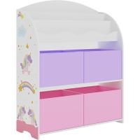 Estantería para Niños de 3 Niveles y 4 Cajas Diseño de Dinosaurio Verde/Amarillo - details 15
