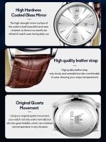 Reloj de Pulsera de Cuarzo de Lujo para Hombres OLEVS Reloj de Cuero de Alta Calidad - details 6
