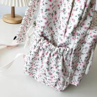 Mochila Escolar Coreana Blanca y Floral para Niñas Adolescentes Bolsa De Libros De Marca - details 34