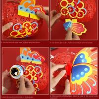 Linterna de Festival del Medio Otoño de pescado hecha a mano, linterna luminosa de loto de mediados de otoño, Kit de Material de linterna DIY de papel de estilo chino - details 2