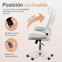 Silla de Oficina Ajustable y Reclinable Soporte Lumbar, Reposacabezas Ajustable, Plegable, Transpirable, Ruedas Giratorias 360° Soporta hasta 120kg - details 11