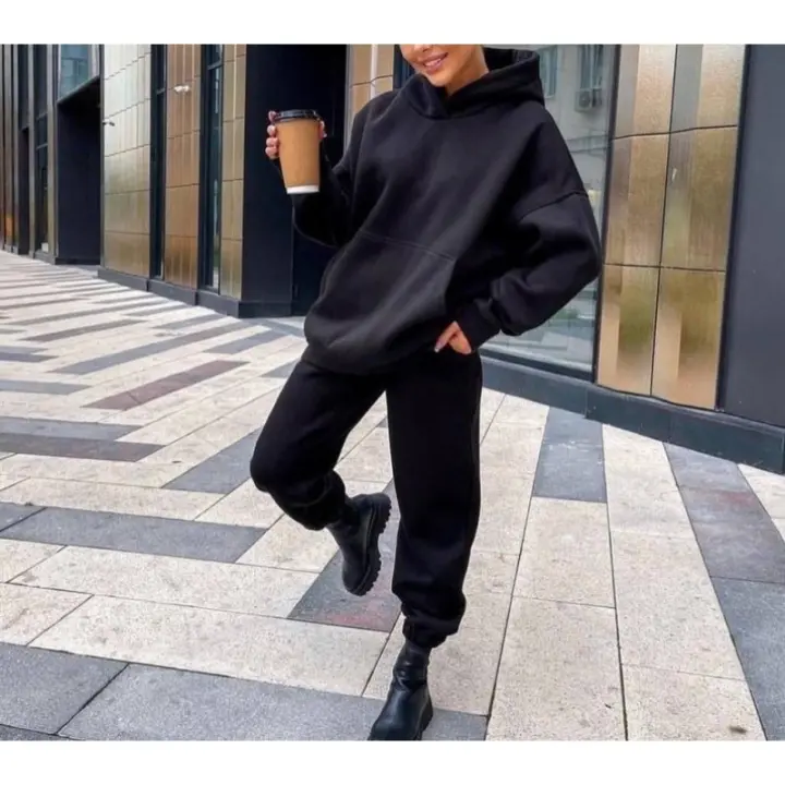 Conjunto de ropa deportiva informal para mujer, sudadera con capucha y pantalones de manga larga, moda, otoño - 1