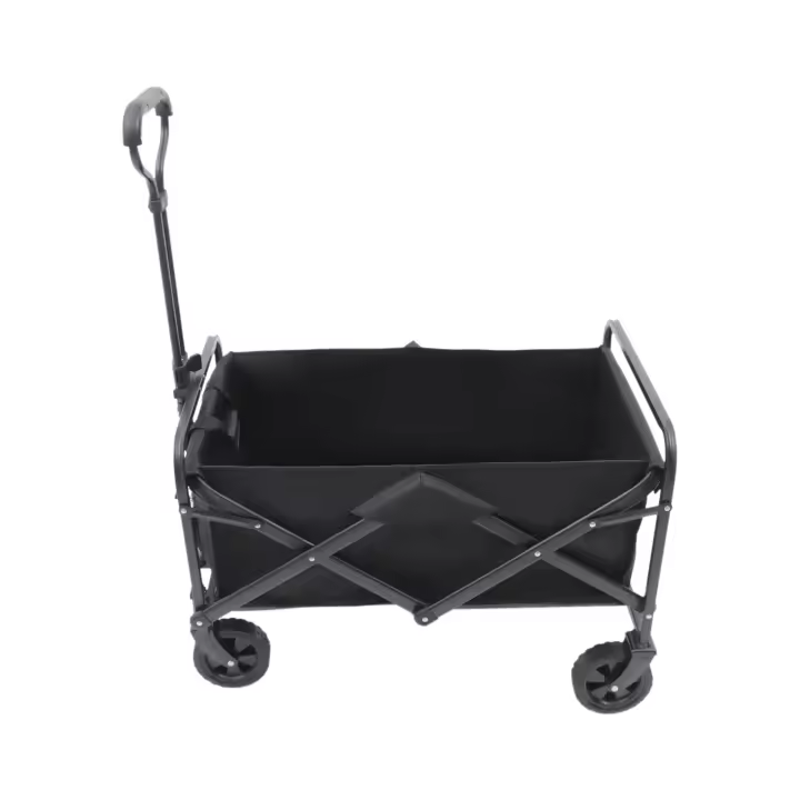 Carrito plegable para playa, carrito con ruedas de goma de 5 "portavasos y 2, mango ajustable, para jardín, 176 libras de capacidad - 1