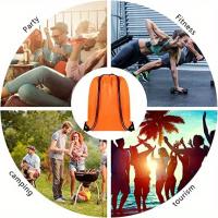 Mochila de nylon vibrante de 1 pieza - Ligera y duradera, bolsa de almacenamiento de 16" con cordones negros para deportes, viajes, yoga, gimnasio y camping al aire libre, mochila para viajes - details 4