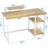 Escritorio de Computadora con Estantes Reversibles Mesa de Oficina para Ahorro de Espacio - details 35
