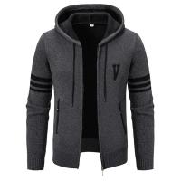 Chaqueta de suéter para hombre con forro de punto, cárdigan con capucha de otoño e invierno, chaqueta de suéter informal, ropa para hombre - details 28