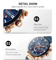 Reloj de Cinturón de Cuarzo CURREN 8346 Reloj Funcional Multipin con Calendario para Hombres - details 4