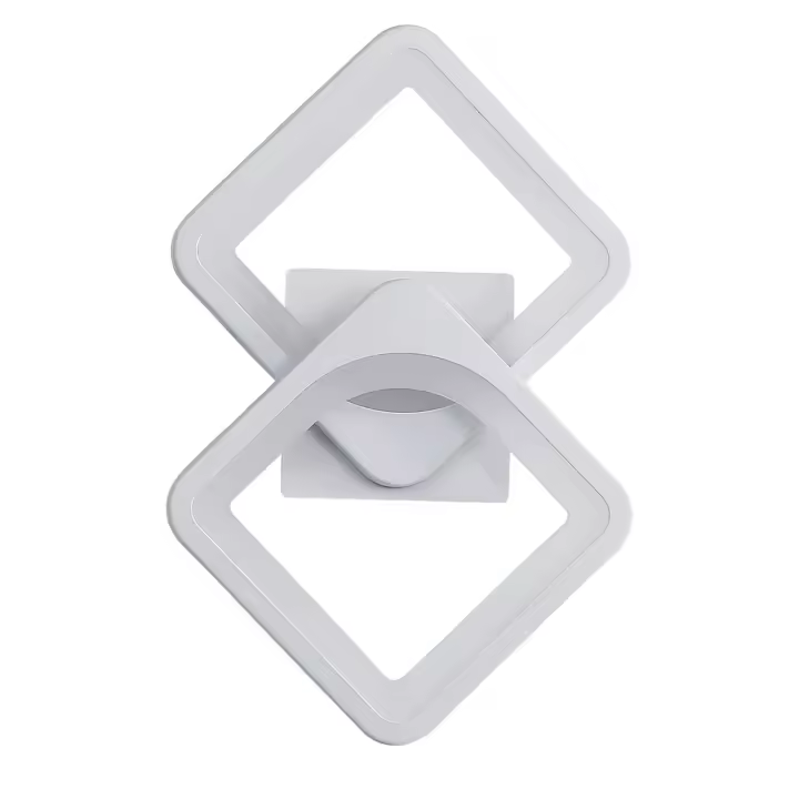 Goeco Iluminación Nórdica de Pared LED Acrílica de Doble Cuadrado Ahorro de Energía Blanco 24*38*10 CM - 1
