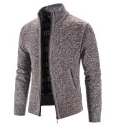 Suéter de punto para hombre, cárdigan de lana informal para primavera y otoño e invierno, chaqueta de suéter para hombre de color sólido de talla grande - details 5