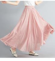 Elegante Falda de Lino de Algodón para Mujer Estilo Boho Largo para Playa Vestido Casual Chic - details 14